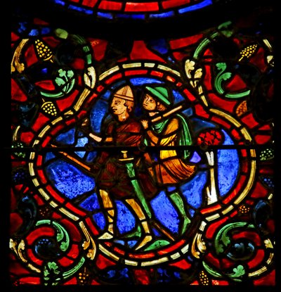 Dos rufianes, escena de la Vida de San Martín, Catedral de Chartres de French School